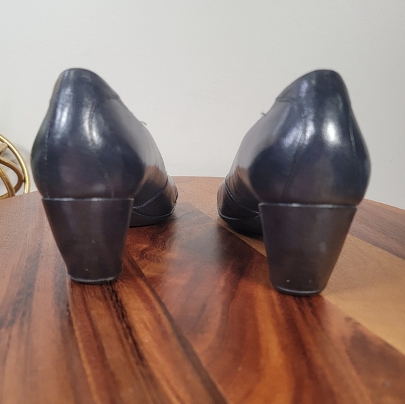 Clarks Indigo Elegant Black Leather Women's Heels Size 7 Comfy Wardrobe Staple - Picture 7 of 17